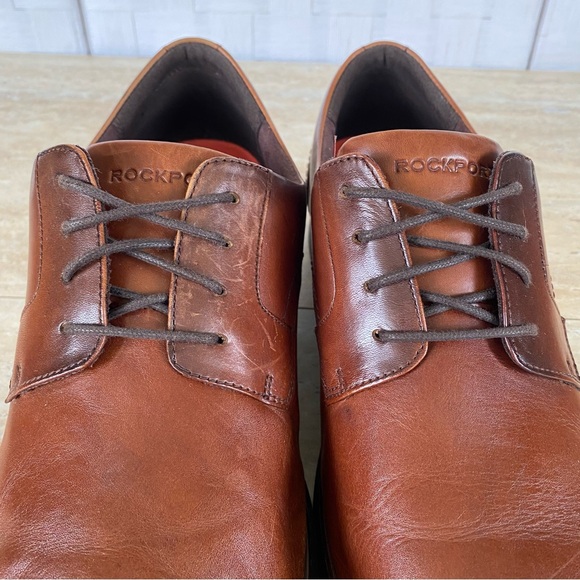 Rockport Men's Leather Trutech Slayter Plain Toe Shoes Brown Size 13 M Lace Up - Picture 6 of 10